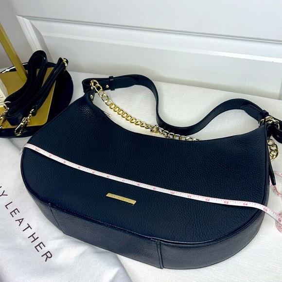 Tuscany Leather Handmade in Italy, Black and Gold Satchel with Dust Bag & COA - Picture 14 of 17